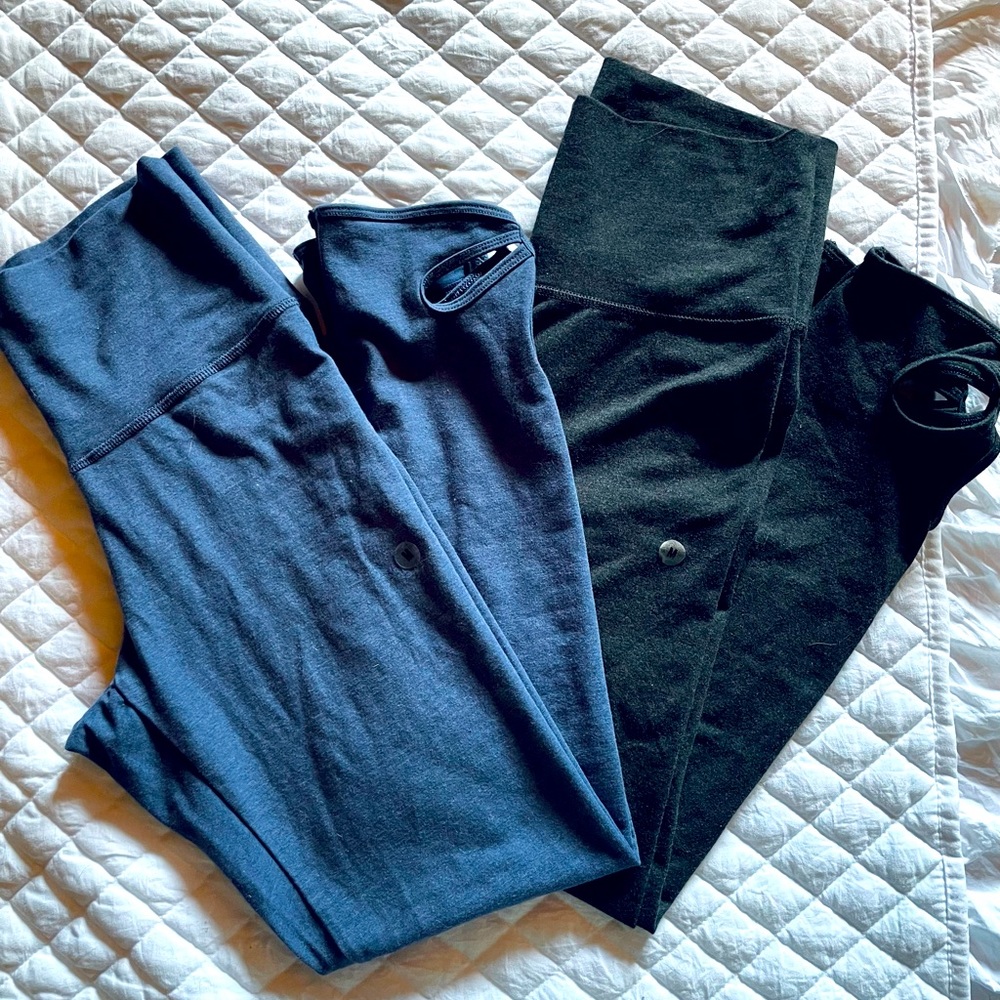 aerie chill. play. move. high-waited leggings, size M, blue/grey, 2 for $30, NWT
